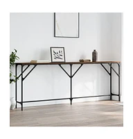 vidaXL Console Table Brown Oak 78.7"x11.4"x29.5" Engineered Wood