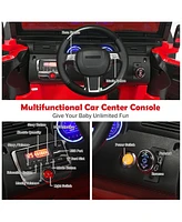 Costway 12V Kids Ride On Truck Rc Car w/ Led Lights Music Trunk