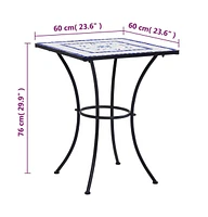 vidaXL Mosaic Bistro Table 23.6" Ceramic