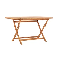 vidaXL Folding Patio Table 62.9"x31.4"x29.5" Solid Teak Wood