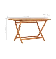 vidaXL Folding Patio Table 62.9"x31.4"x29.5" Solid Teak Wood