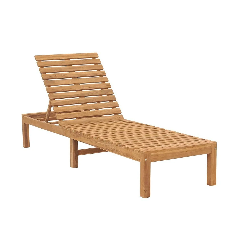 vidaXL Sun Lounger Solid Teak Wood