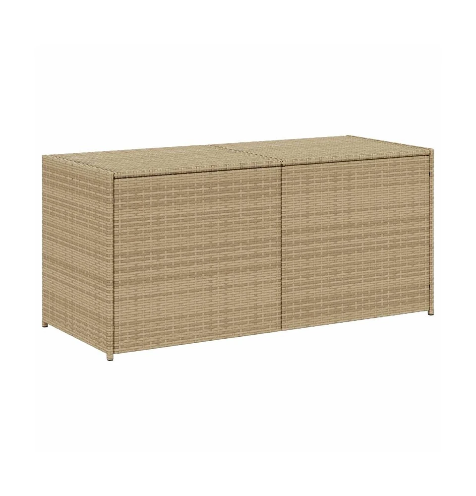 vidaXL Garden Storage Box Mix Beige Gal Poly Rattan