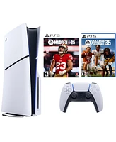 Sony PS5 - Playstation 5 Slim Disc Bundle with Madden Nfl 25 Game & College Football 25 Game