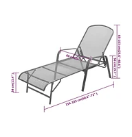 vidaXL Sun Lounger Steel Anthracite