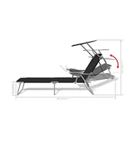 vidaXL Sun Lounger with Canopy Steel