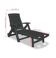 vidaXL Sun Lounger with Footrest Plastic Anthracite