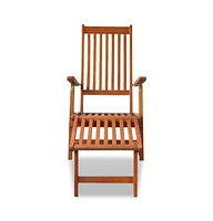 vidaXL Patio Deck Chair with Footrest Solid Acacia Wood