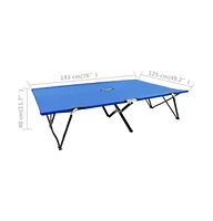 vidaXL Two Person Folding Sun Lounger Blue Steel
