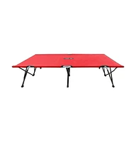 vidaXL Two Person Folding Sun Lounger Red Steel