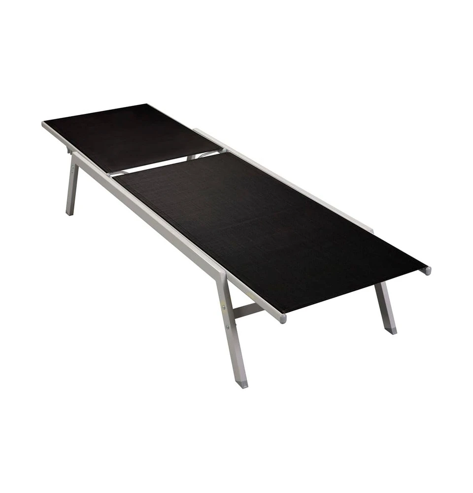 vidaXL Sun Lounger Steel and Textilene Black