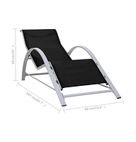 vidaXL Sun Loungers 2 pcs with Table Aluminum