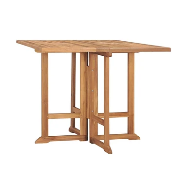 vidaXL Folding Patio Dining Table 35.4"x35.4"x29.5" Solid Teak Wood