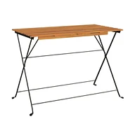 vidaXL Folding Bistro Table 39.4"x21.3"x28" Solid Wood Acacia and Steel