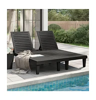 vidaXL Double Sun Lounger Black 61"x54.3"x32.7" Polypropylene