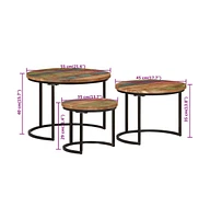 vidaXL Nesting Tables 3 pcs Solid Wood Reclaimed