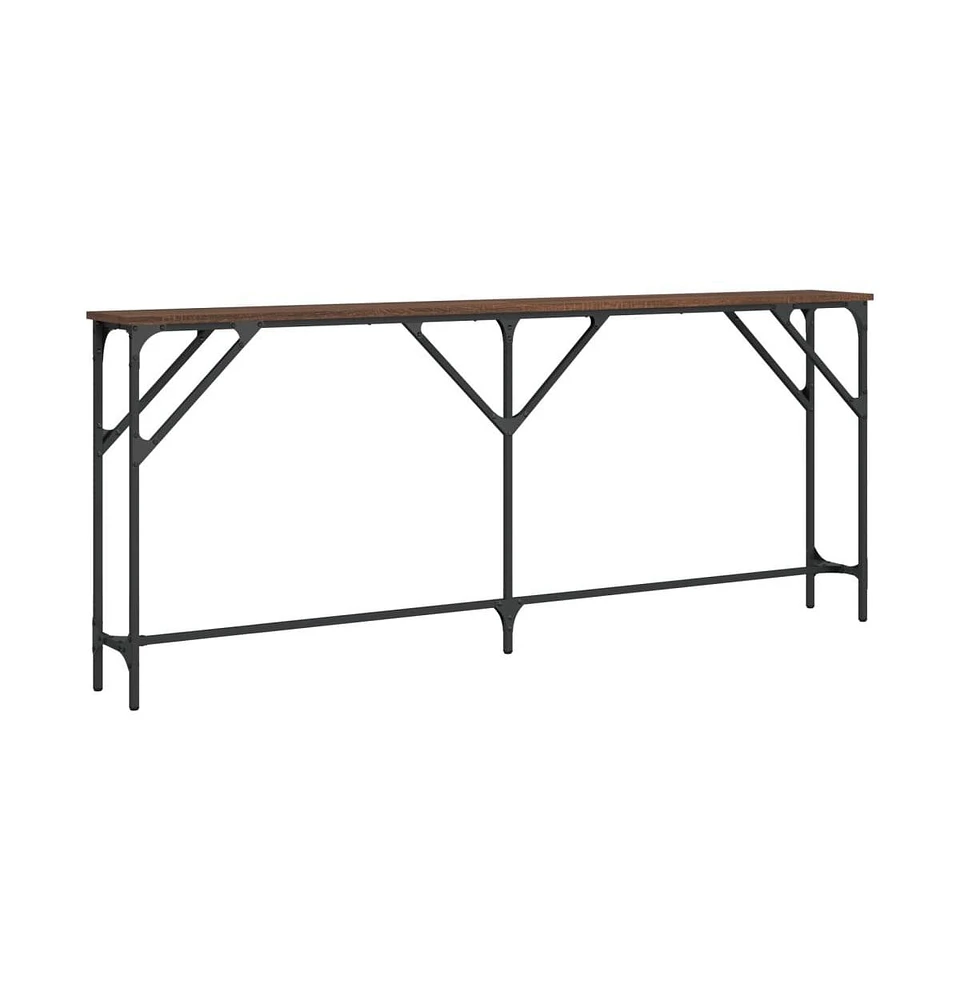 vidaXL Console Table Brown Oak 70.9"x9.1"x29.5" Engineered Wood