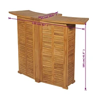 vidaXL Folding Bar Table 61"x20.9"x41.3" Solid Teak Wood