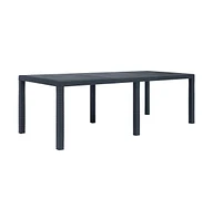 vidaXL Patio Table Anthracite 86.6"x35.4"x28.3" Plastic Rattan Look