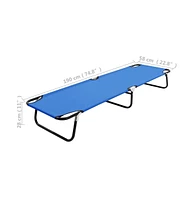 vidaXL Folding Sun Lounger Blue Steel