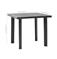 vidaXL Patio Table Anthracite 31.5"x29.5"x28.3" Plastic