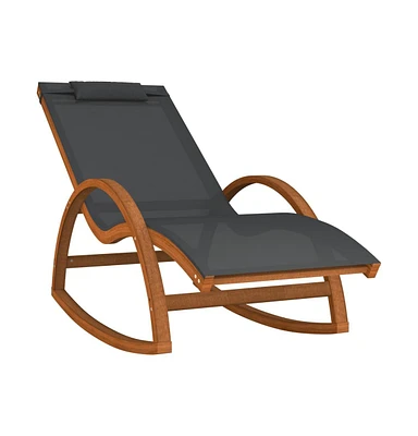 vidaXL Rocking Chair Textilene and Solid Wood Poplar