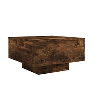 vidaXL Coffee Table with Led Lights Smoked Oak 21.7"x21.7"x12.2"