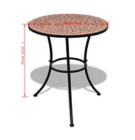 vidaXL Bistro Table Terracotta 23.6" Mosaic