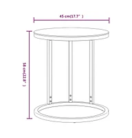 vidaXL Side Table Gold and Transparent 17.7" Tempered Glass