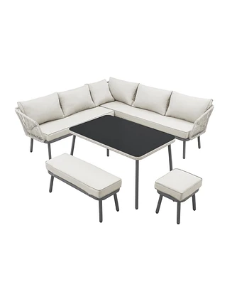 Inspired Home Taiden Outdoor 5pc Seating Group