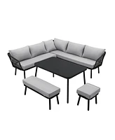 Inspired Home Taiden Outdoor 5pc Seating Group