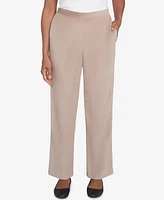 Alfred Dunner Women's Telluride Corduroy Elastic Waist Short Length Pleated Pants