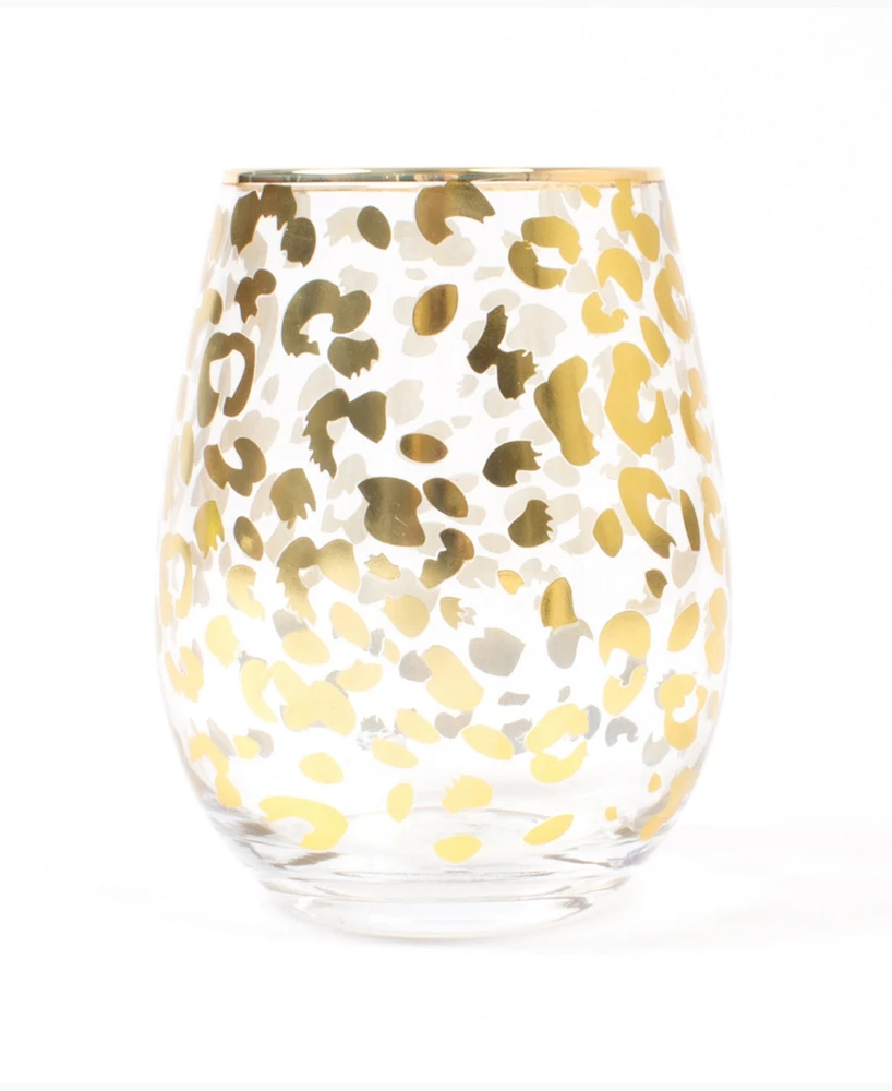 8 Oak Lane Leopard Stemless Wine Glass