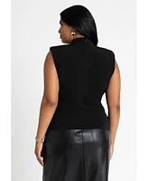 Eloquii Plus Neck Drape Funnel Top