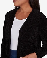 Alfred Dunner Women's Classic Chenille Cardigan Sweater with Pockets