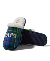 Dearfoams Men's Papa Bear Plaid Dad Scuff Slipper