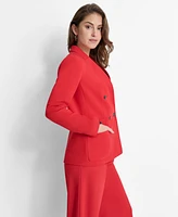 Dkny Petite Notched-Collar Double-Breasted Blazer