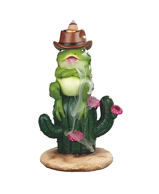 Fc Design 6.75"H Frog on Cactus Backflow Figurine Decoration Home Decor Perfect Gift for House Warming, Holidays and Birthdays