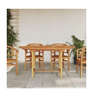 vidaXL Extending Patio Table 43.3"-63"x31.5"x29.5" Solid Wood Teak