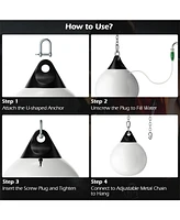 21 Inch Water Punching Bag with Adjustable Metal Chain-White