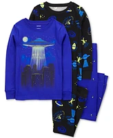 Carter's Little & Big Boys Space Alien 100% Snug-Fit Cotton Pajamas, 4 Piece Set