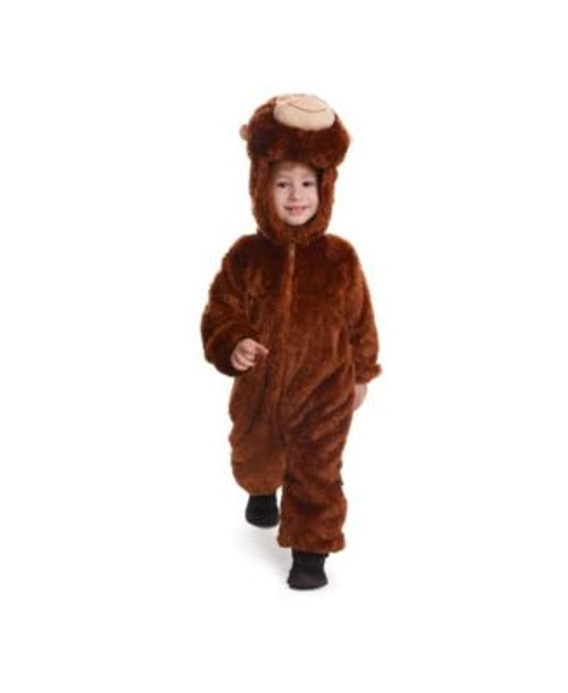 Dress Up America Plush Monkey Jumpsuit Costume Kids Girls Boys