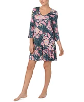 Ellen Tracy Women's 3/4-Sleeve Floral Nightgown