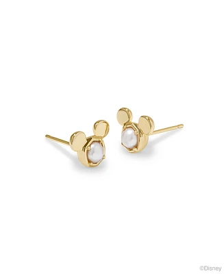 Kendra Scott 14k Gold-Plated Cultured Freshwater Pearl Mickey Mouse Stud Earrings