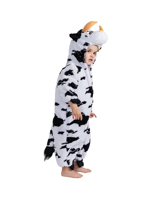 Dress Up America Cow Jumpsuit Costume with Horns & Tail - Kids Boys Girls
