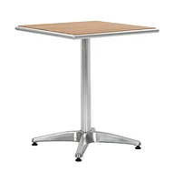 vidaXL Patio Table Silver 23.6"x23.6"x27.6" Aluminum and Wpc