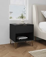 Manhattan Comfort 1- Piece Dumbo Medium-Density Fiberboard 1-Drawer Modern Nightstand