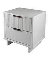 Manhattan Comfort 2-Piece Granville Solid Pine Wood -Drawer Nightstand Set