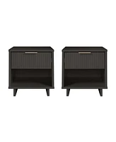 Manhattan Comfort 2-Piece Granville Solid Pine Wood -Drawer Nightstand Set