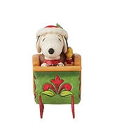 Jim Shore Peanuts Snoopy and Woodstock in Sleigh Figurine